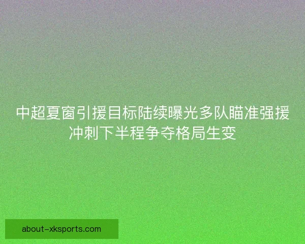中超夏窗引援目标陆续曝光多队瞄准强援冲刺下半程争夺格局生变